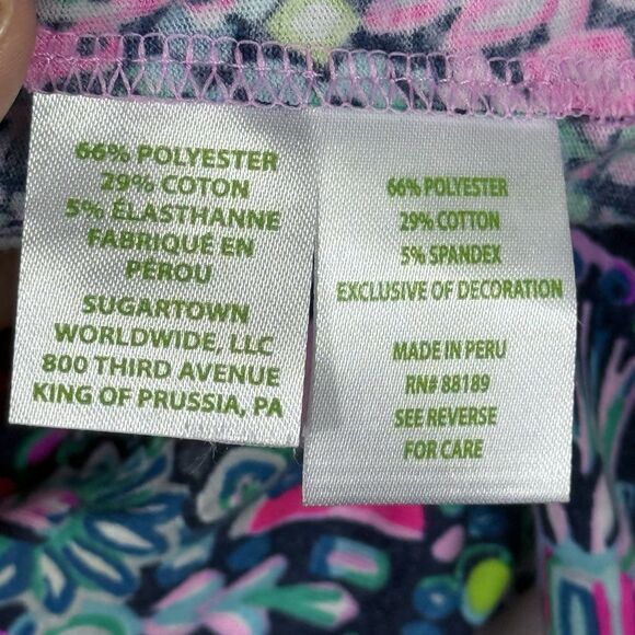 Lilly Pulitzer Luxletic Low Tide Navy Jewely Oden Top Shirt Size M Preppy Active - Picture 9 of 10